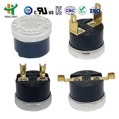 バイメタルサーモスタット KSD301 温度コントローラー、100000 サイクル、250V 16A、および -10～300℃ の動作範囲