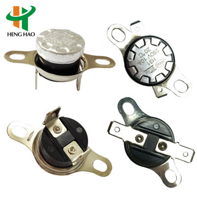 KSD301 温度調節器 100000 サイクル 0-250°C の範囲と通常閉/開いた接触を持つ二金属温度調節器