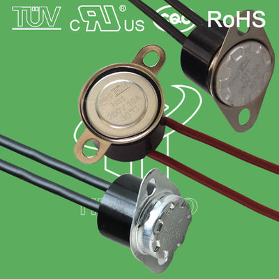 水証拠KSD301のCQC TUV UL ROHSとのバイメタルのサーモスタットの温度調整の熱断ち切られたスイッチ250V 10A 16A